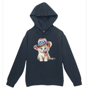 American Cat 4th Of July Cat Patriotic Cats Somali Kitten Urban Pullover Hoodie