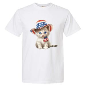 American Cat 4th Of July Cat Patriotic Cats Somali Kitten Garment-Dyed Heavyweight T-Shirt