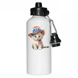 American Cat 4th Of July Cat Patriotic Cats Somali Kitten Aluminum Water Bottle