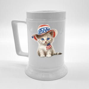 American Cat 4th Of July Cat Patriotic Cats Somali Kitten Beer Stein