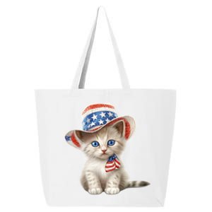 American Cat 4th Of July Cat Patriotic Cats Somali Kitten 25L Jumbo Tote