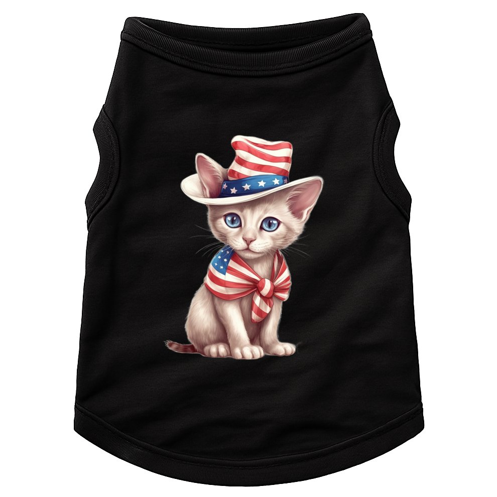 American Cat 4th Of July Cat Patriotic Cats Sphynx Kitten Doggie Tank