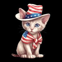 American Cat 4th Of July Cat Patriotic Cats Sphynx Kitten Flexfit Unipanel Trucker Cap