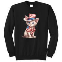 American Cat 4th Of July Cat Patriotic Cats Sphynx Kitten Sweatshirt