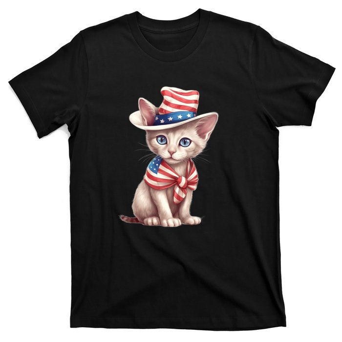 American Cat 4th Of July Cat Patriotic Cats Sphynx Kitten T-Shirt