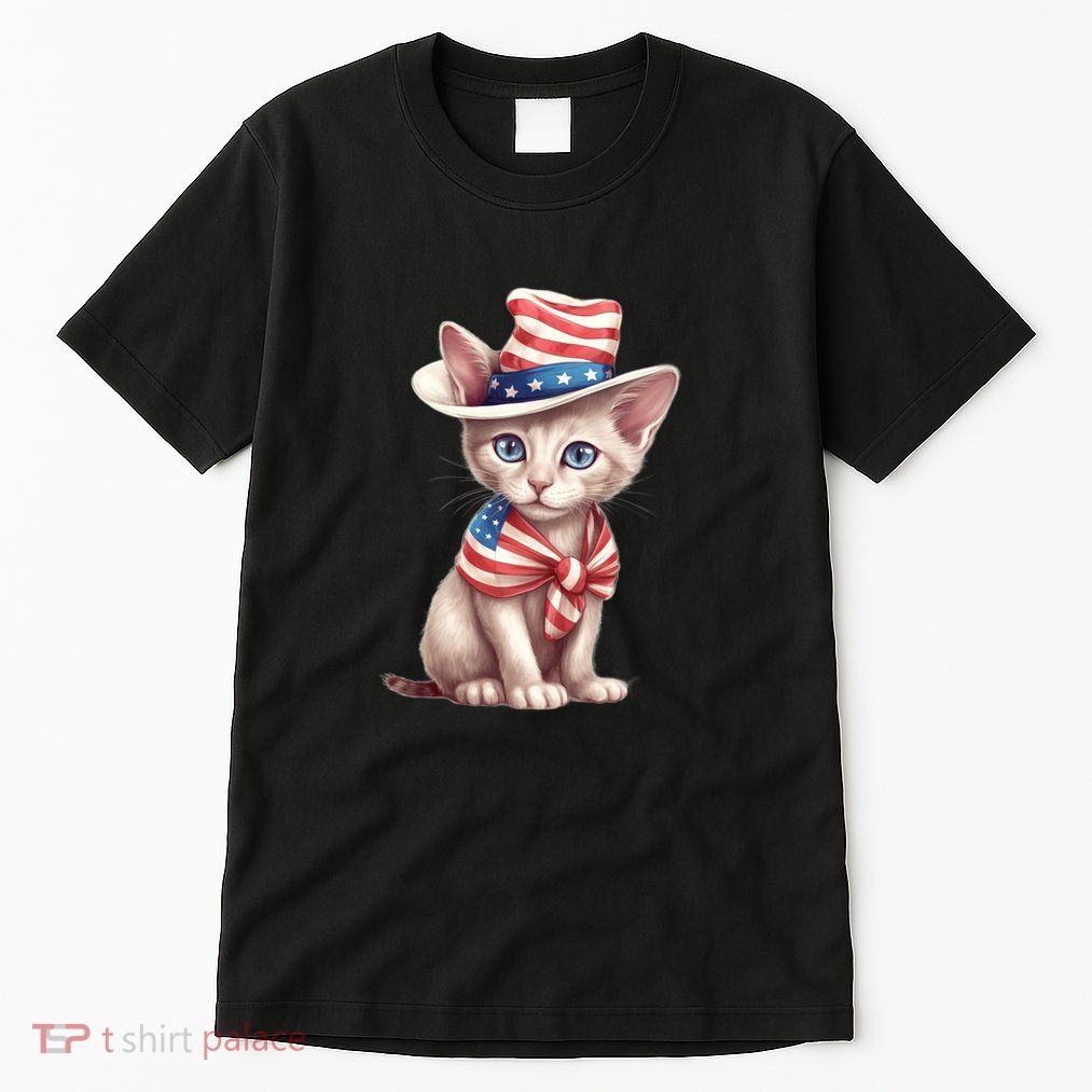 American Cat 4th Of July Cat Patriotic Cats Sphynx Kitten Tall T-Shirt