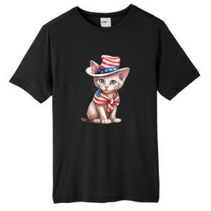 American Cat 4th Of July Cat Patriotic Cats Sphynx Kitten Tall Fusion ChromaSoft Performance T-Shirt