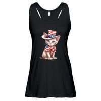 American Cat 4th Of July Cat Patriotic Cats Sphynx Kitten Ladies Essential Flowy Tank