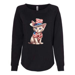 American Cat 4th Of July Cat Patriotic Cats Sphynx Kitten Womens California Wash Sweatshirt