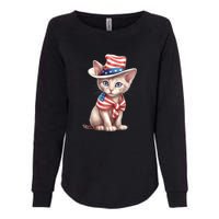 American Cat 4th Of July Cat Patriotic Cats Sphynx Kitten Womens California Wash Sweatshirt