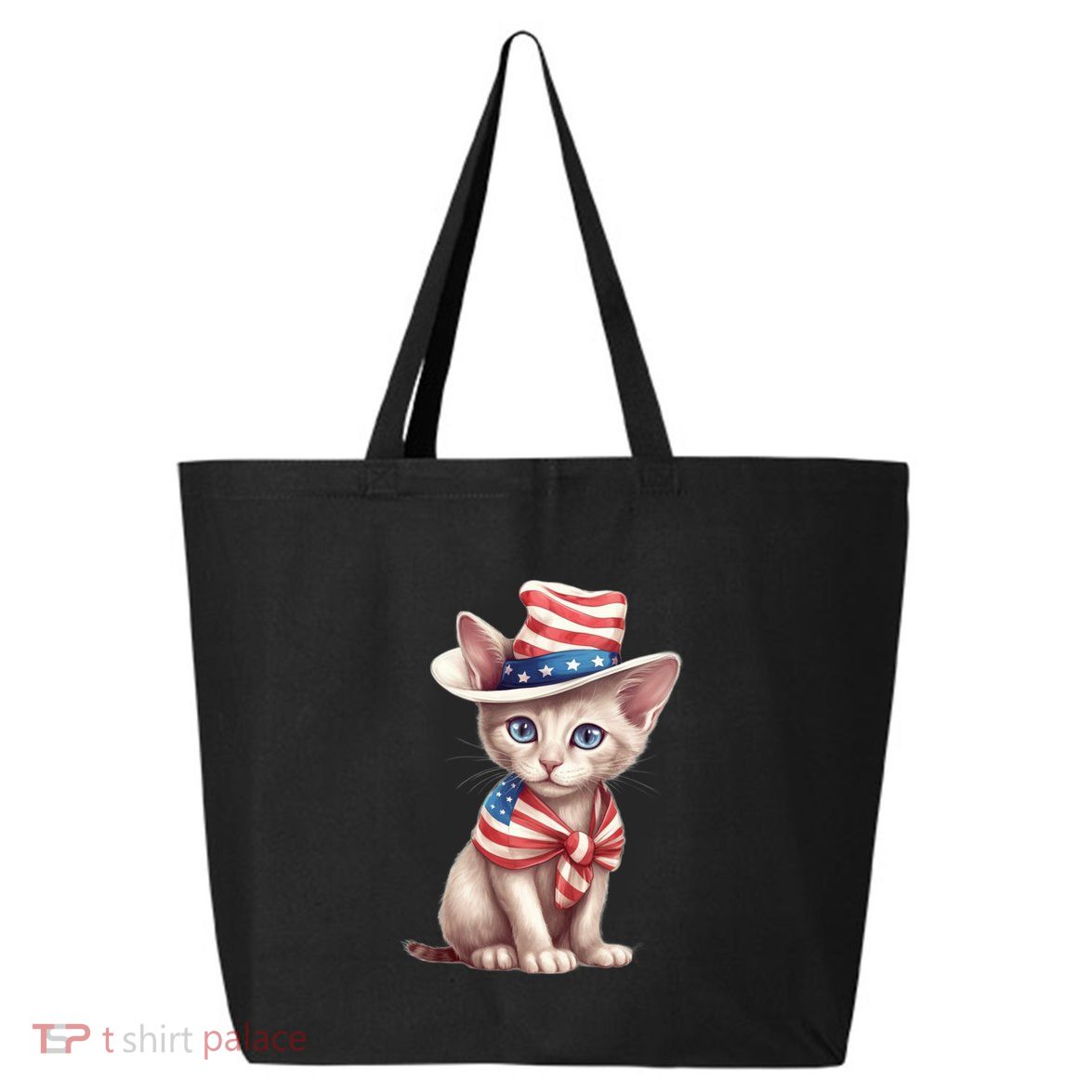American Cat 4th Of July Cat Patriotic Cats Sphynx Kitten 25L Jumbo Tote