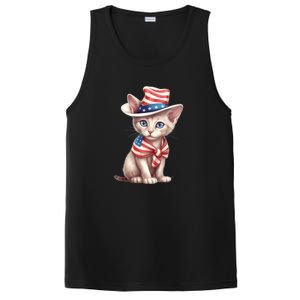 American Cat 4th Of July Cat Patriotic Cats Sphynx Kitten PosiCharge Competitor Tank