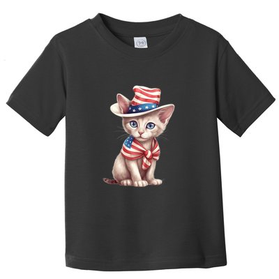 American Cat 4th Of July Cat Patriotic Cats Sphynx Kitten Toddler T-Shirt