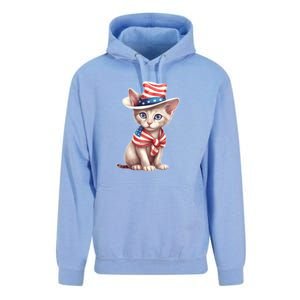 American Cat 4th Of July Cat Patriotic Cats Sphynx Kitten Unisex Surf Hoodie