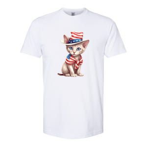 American Cat 4th Of July Cat Patriotic Cats Sphynx Kitten Softstyle CVC T-Shirt