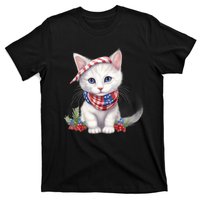 American Cat 4th Of July Cat Patriotic Cats Turkish Angora Kitten T-Shirt