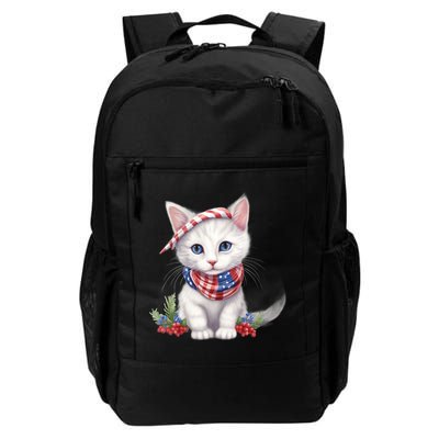 American Cat 4th Of July Cat Patriotic Cats Turkish Angora Kitten Backpack