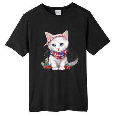 American Cat 4th Of July Cat Patriotic Cats Turkish Angora Kitten Tall Fusion ChromaSoft Performance T-Shirt