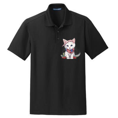 American Cat 4th Of July Cat Patriotic Cats Turkish Angora Kitten Dry Zone Grid Polo