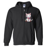 American Cat 4th Of July Cat Patriotic Cats Turkish Angora Kitten Full Zip Hoodie