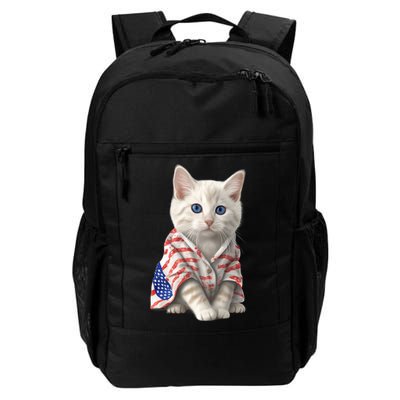 American Cat 4th Of July Cat Patriotic Cats Turkish Angora Kitten Backpack