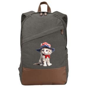 American Cat 4th Of July Cat Patriotic Cats Maine Coon Kitten Cotton Canvas Backpack