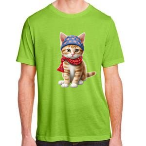 American Cat 4th Of July Cat Patriotic Cats Manx Kitten Adult ChromaSoft Performance T-Shirt