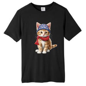 American Cat 4th Of July Cat Patriotic Cats Manx Kitten Tall Fusion ChromaSoft Performance T-Shirt