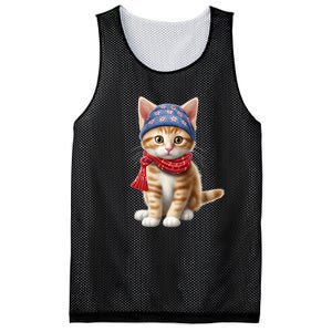 American Cat 4th Of July Cat Patriotic Cats Manx Kitten Mesh Reversible Basketball Jersey Tank