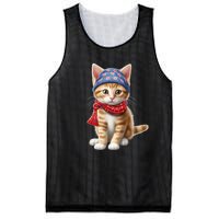 American Cat 4th Of July Cat Patriotic Cats Manx Kitten Mesh Reversible Basketball Jersey Tank