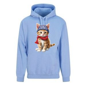 American Cat 4th Of July Cat Patriotic Cats Manx Kitten Unisex Surf Hoodie