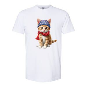 American Cat 4th Of July Cat Patriotic Cats Manx Kitten Softstyle CVC T-Shirt