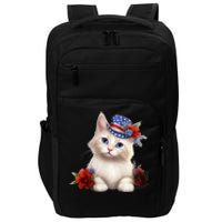 American Cat 4th Of July Cat Patriotic Cats Somali Kitten Impact Tech Backpack