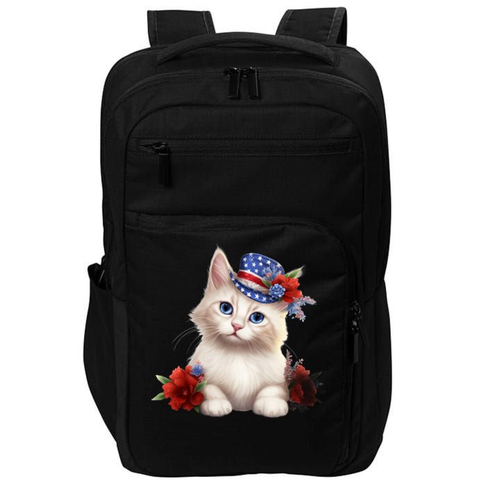 American Cat 4th Of July Cat Patriotic Cats Somali Kitten Impact Tech Backpack