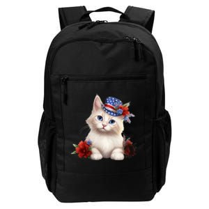 American Cat 4th Of July Cat Patriotic Cats Somali Kitten Daily Commute Backpack