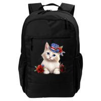 American Cat 4th Of July Cat Patriotic Cats Somali Kitten Daily Commute Backpack