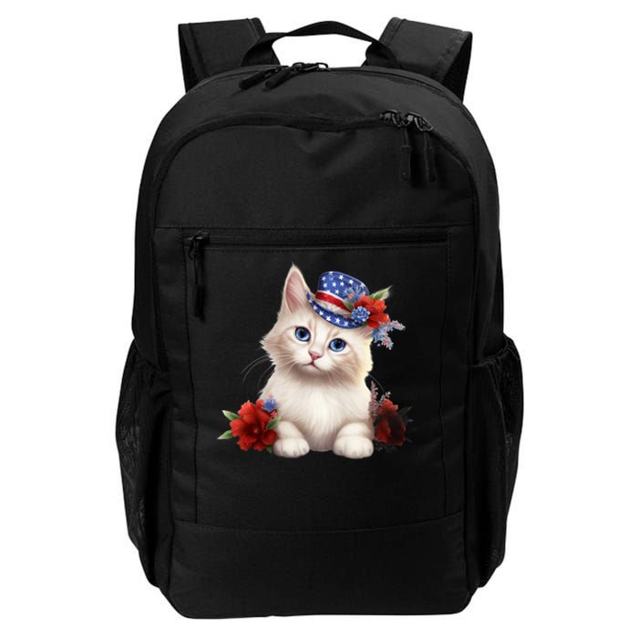 American Cat 4th Of July Cat Patriotic Cats Somali Kitten Daily Commute Backpack