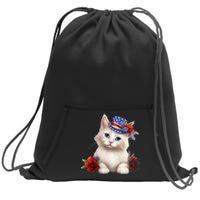 American Cat 4th Of July Cat Patriotic Cats Somali Kitten Sweatshirt Cinch Pack Bag