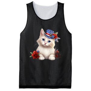 American Cat 4th Of July Cat Patriotic Cats Somali Kitten Mesh Reversible Basketball Jersey Tank