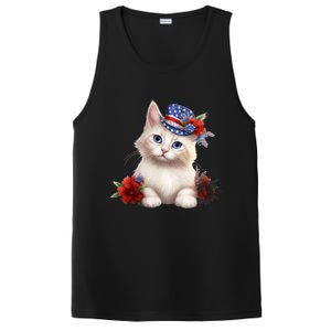 American Cat 4th Of July Cat Patriotic Cats Somali Kitten PosiCharge Competitor Tank