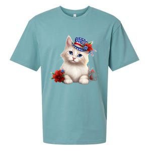 American Cat 4th Of July Cat Patriotic Cats Somali Kitten Sueded Cloud Jersey T-Shirt