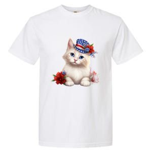 American Cat 4th Of July Cat Patriotic Cats Somali Kitten Garment-Dyed Heavyweight T-Shirt