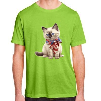 American Cat 4th Of July Cat Patriotic Cats Birman Kitten Adult ChromaSoft Performance T-Shirt