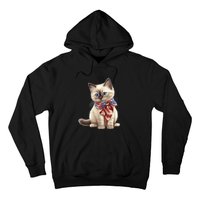 American Cat 4th Of July Cat Patriotic Cats Birman Kitten Hoodie