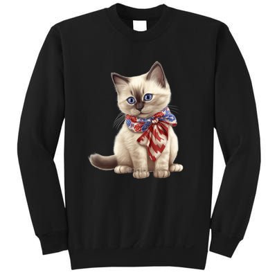 American Cat 4th Of July Cat Patriotic Cats Birman Kitten Sweatshirt