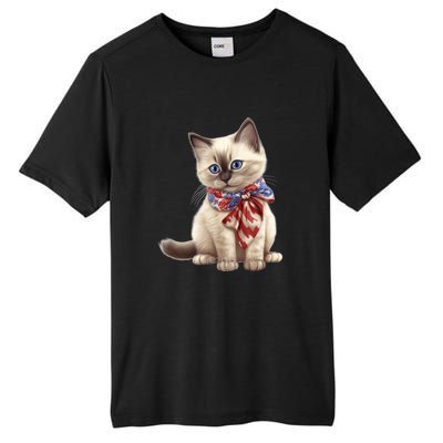 American Cat 4th Of July Cat Patriotic Cats Birman Kitten Tall Fusion ChromaSoft Performance T-Shirt