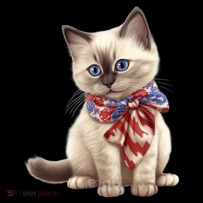 American Cat 4th Of July Cat Patriotic Cats Birman Kitten Flatbill Hat