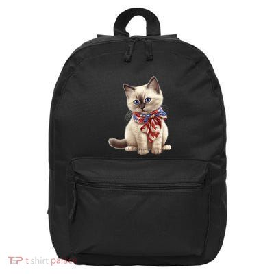 American Cat 4th Of July Cat Patriotic Cats Birman Kitten 16 in Basic Backpack
