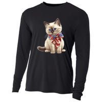 American Cat 4th Of July Cat Patriotic Cats Birman Kitten Cooling Performance Long Sleeve Crew