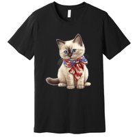 American Cat 4th Of July Cat Patriotic Cats Birman Kitten Premium T-Shirt